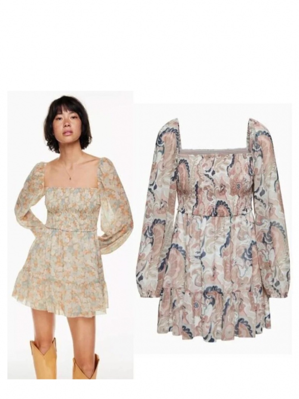 Aritzia Wilfred tempest mini dress chiffon puff sleeve